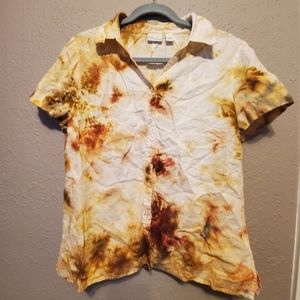 Kim Rogers Linen Tie Dye Top size L